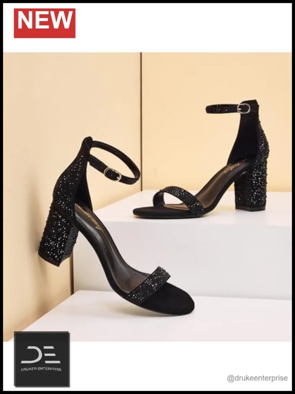 Chunky Block Heels Sandals Ankle Strap Open Toe 3.14 Inch Heeled Party Wedding